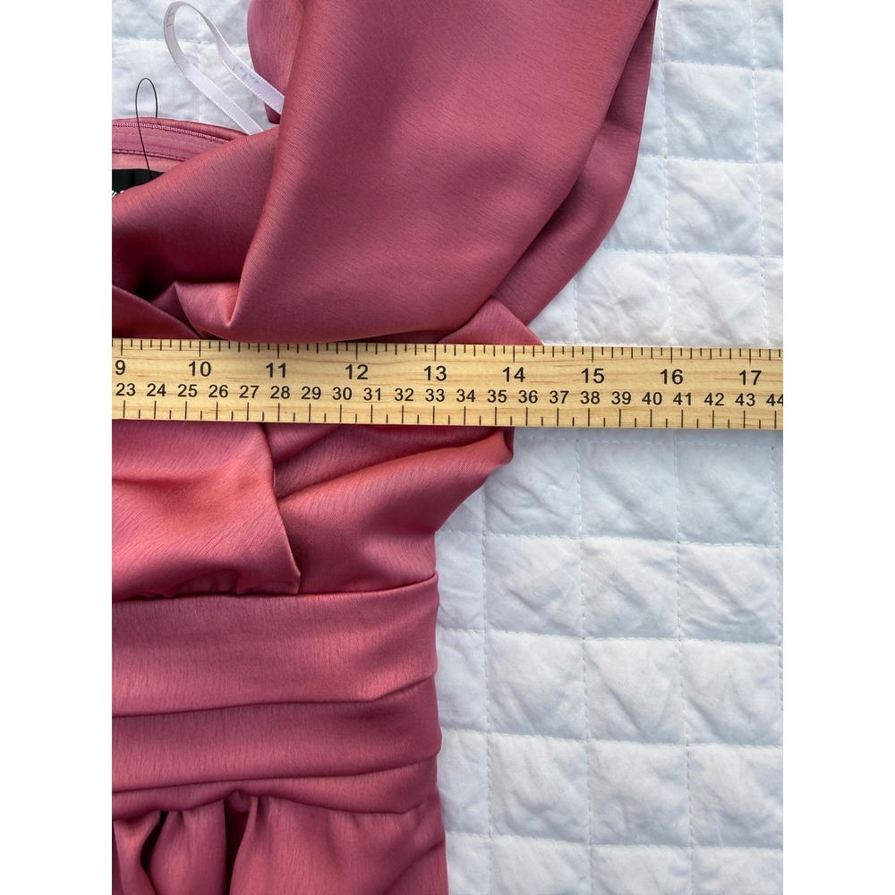 Lulus Pink Satin Off Shoulder Draped Mini Dress D17130 Cocktail Party XS NEW - Picture 6 of 11